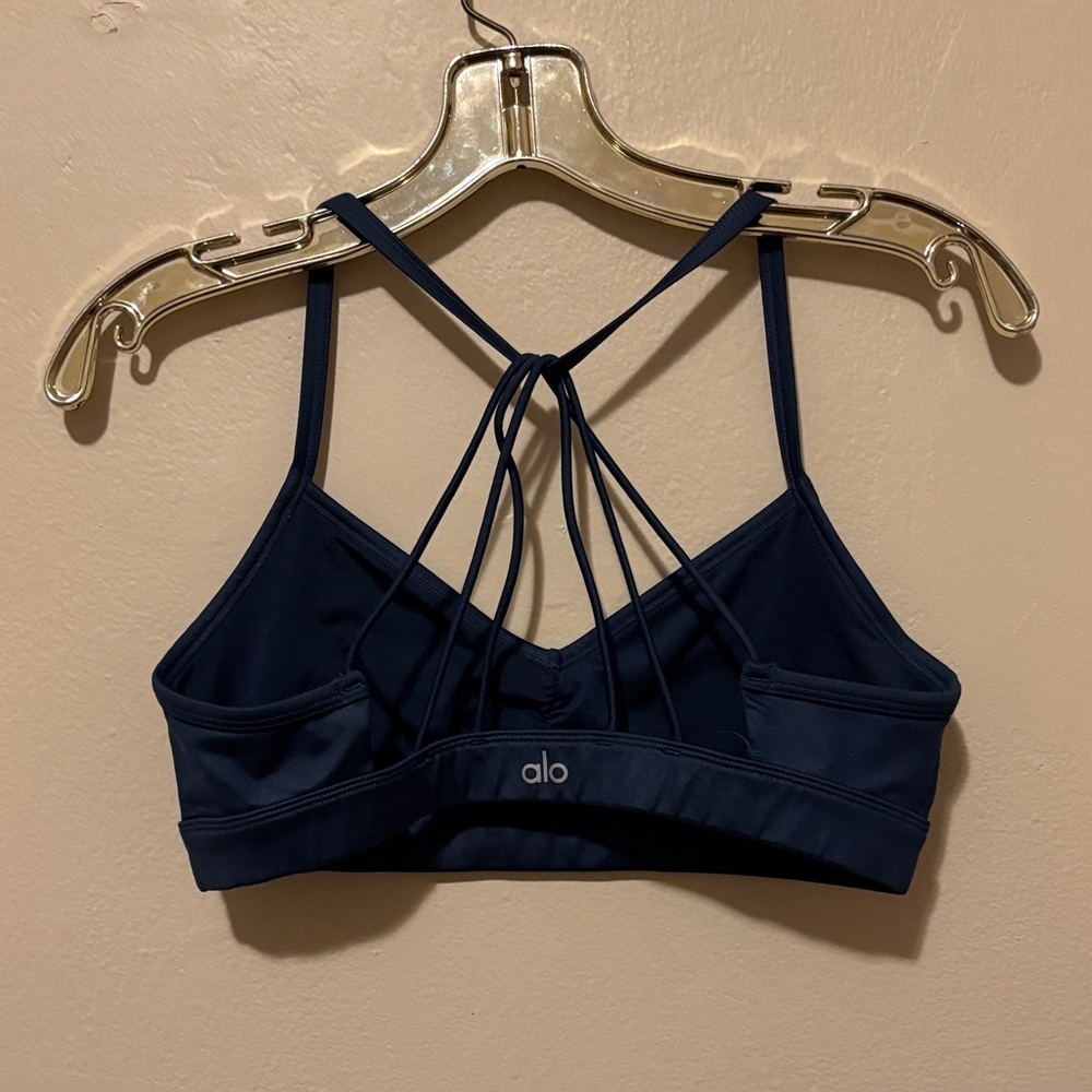 ALO Yoga Navy Strappy Sports Bra